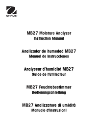 Thumbnail of document Manual - MB Series, OHAUS Moisture Analyzer